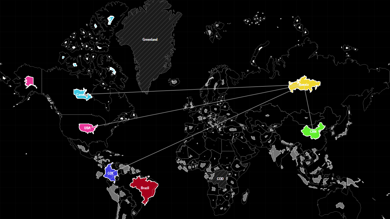 Renewable Freshwater Resources by Country map preview with selected comparison countries.