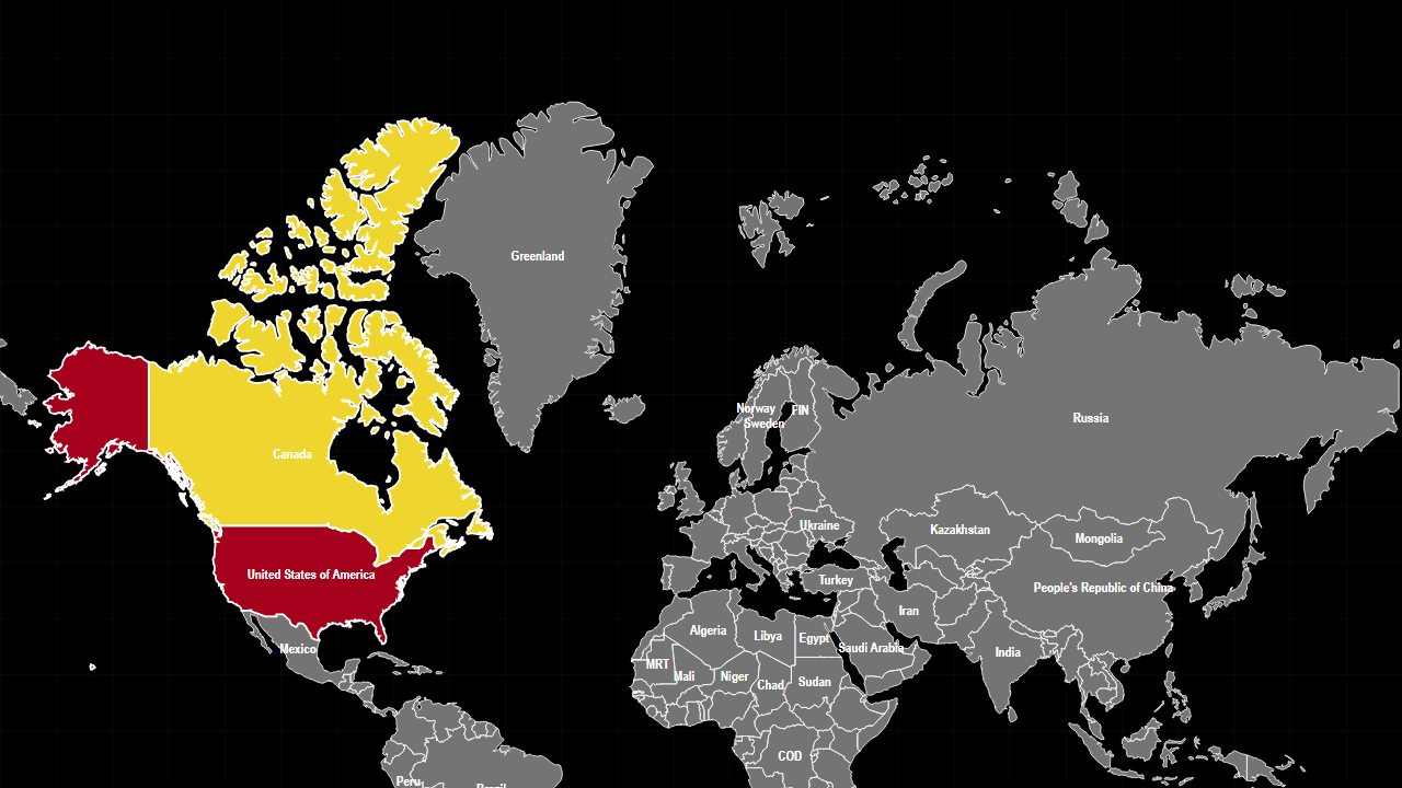 United States vs Canada: Area, Population and GDP map preview.